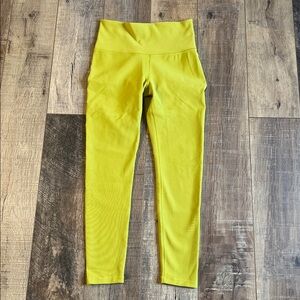 CALIA Stay the Path Ribbed Green Leggings Size Medium